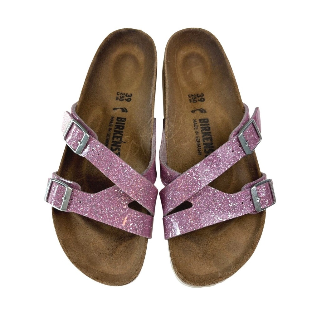 Birkenstock Franca Sandals Pink Glitter Women 39 Cosmic Sparkle Orchid Strappy
